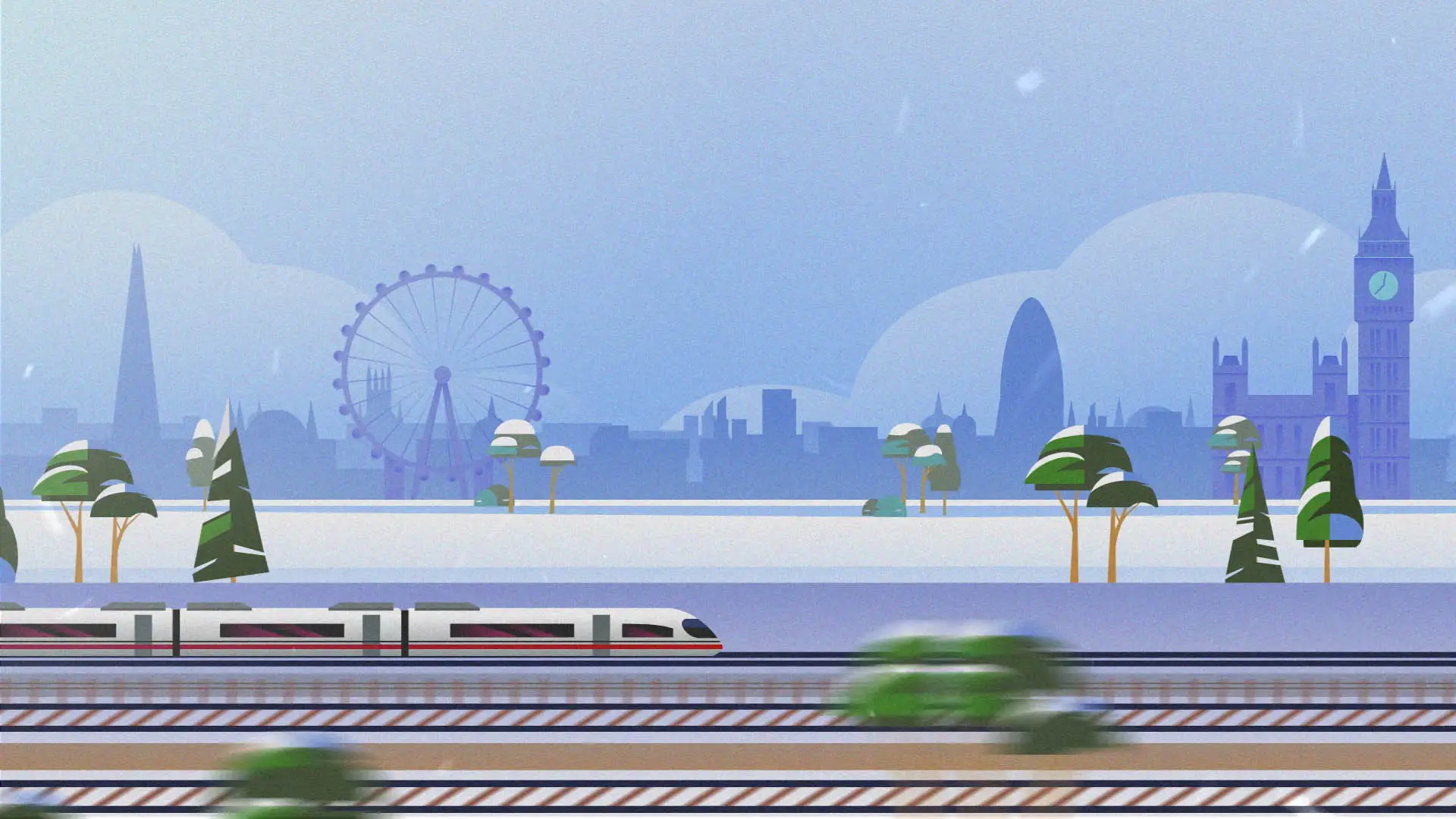 Rail Europe Holiday 2D animation